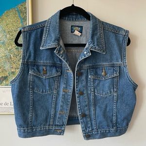 1990s CROPPED DENIM VEST